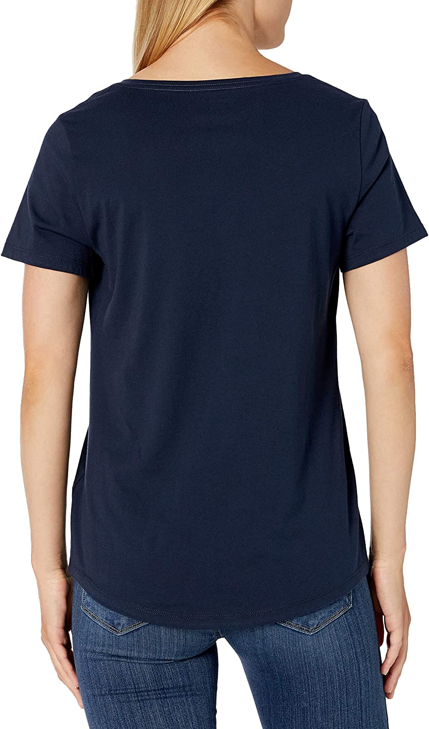 Essentials Women's Classic-Fit 100% Cotton Short-Sleeve V-Neck T-Shirt (Available in Plus Size), Pack of 2 - Image 3